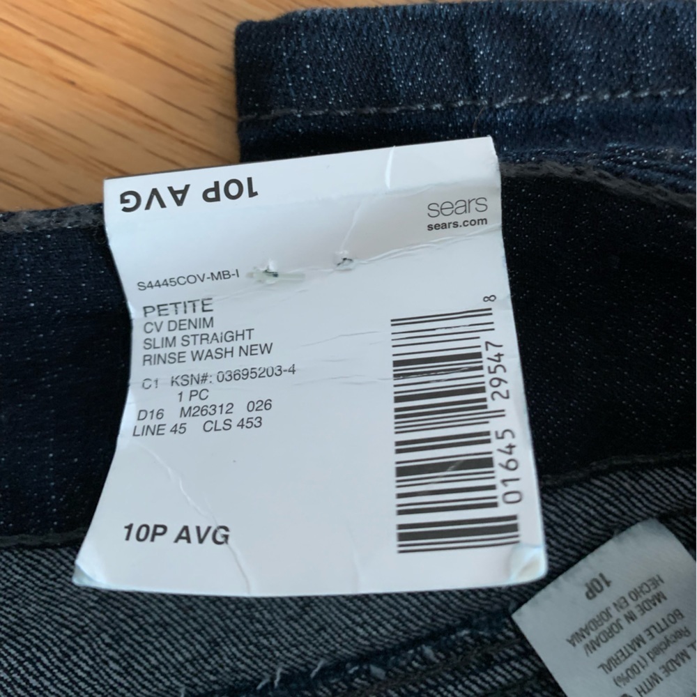 NWT Covington Petite Dark Wash Jeans ~ Slim Straight Fit~ Size 10P - Picture 9 of 11